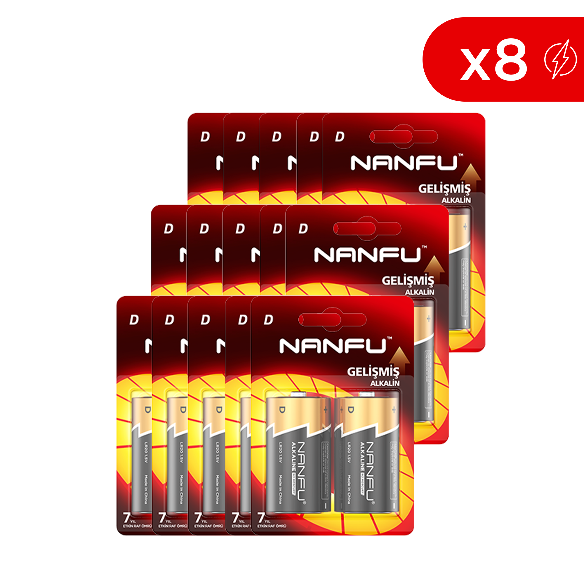 Nanfu 1.5v Alkalin Pil - D LR20 (2 Adet) Nanfu 1.5v Alkalin Pil - D LR20 (2 Adet)